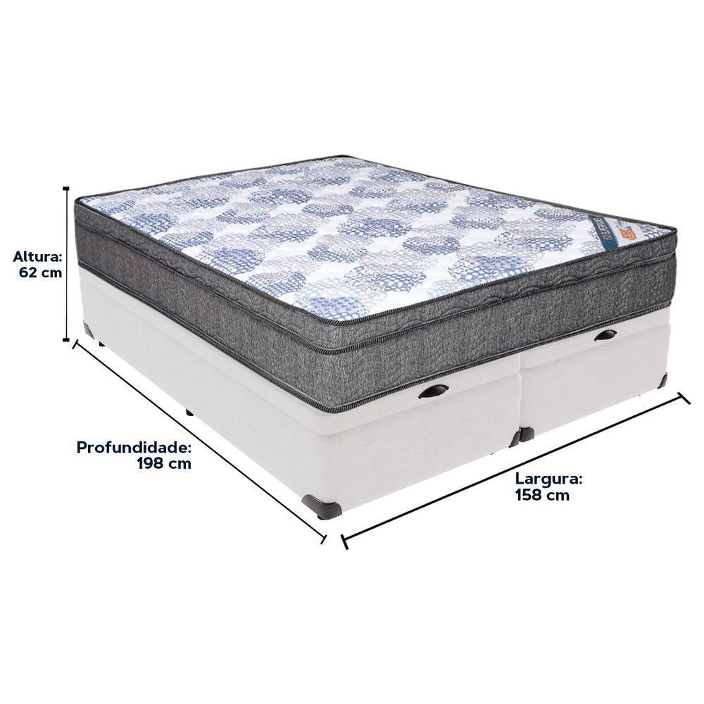Cama Box Baú Branco E Colchão Iso Superpocket Molas Ensacadas Queen Ortobom - 6