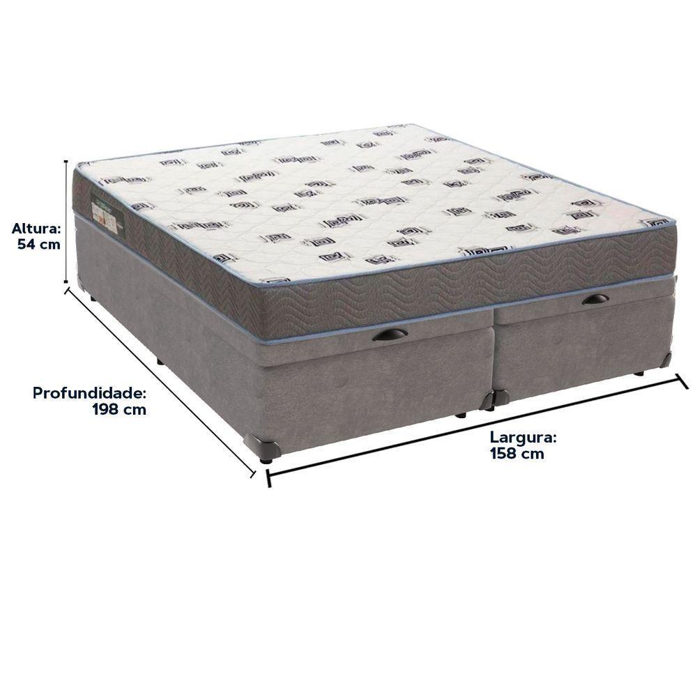 Cama Box Baú Cinza E Colchão Light Espuma D33 Queen Ortobom - 6