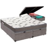 Cama Box Baú Cinza E Colchão Light Espuma D33 Queen Ortobom - 5
