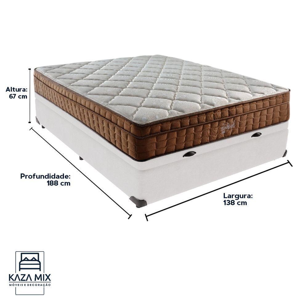 Cama Box Baú Branco E Colchão Anjos Star Pillow In Casal Anjos - 6