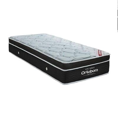 Cama Box Baú Bege E Colchão Elegant Molas Ensacadas Solteiro Ortobom