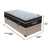 Cama Box Baú Bege E Colchão Elegant Molas Ensacadas Solteiro Ortobom - 6
