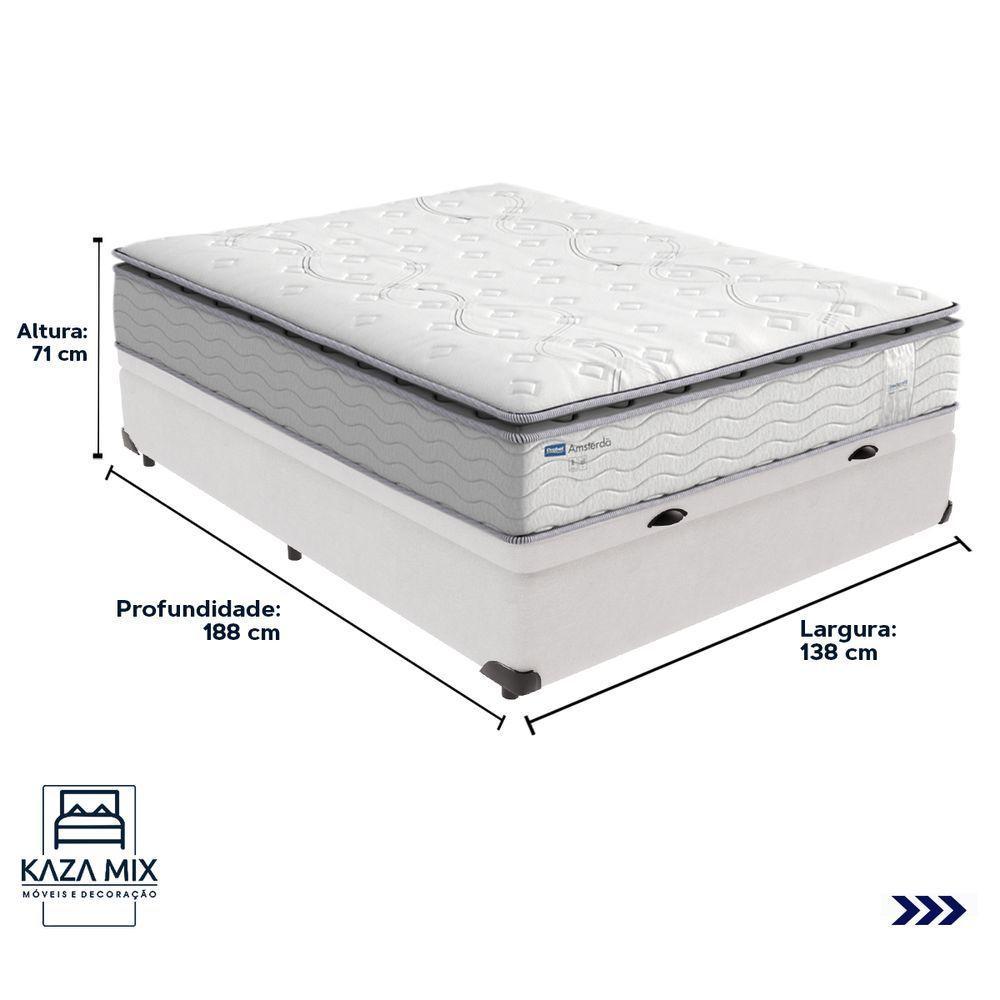 Cama Box Baú Branco E Colchão Amsterdã Molas Ensacadas Casal Probel - 6