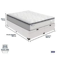 Cama Box Baú Branco E Colchão Amsterdã Molas Ensacadas Queen Probel - 6