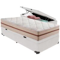 Cama Box Baú Branco E Colchão Classic 26 Cm Molas Ensacadas Solteiro Anjos - 5