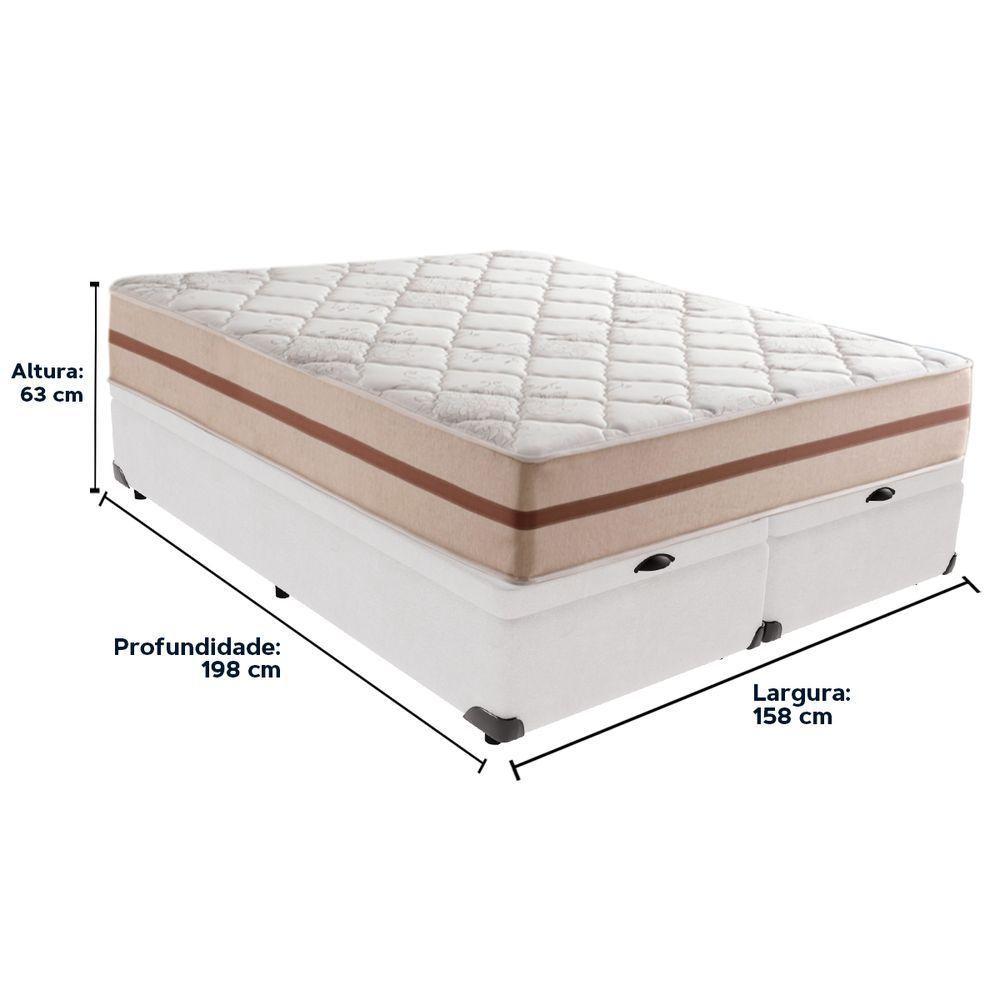 Cama Box Baú Branco E Colchão Classic 26 Cm Molas Ensacadas Queen Anjos - 6