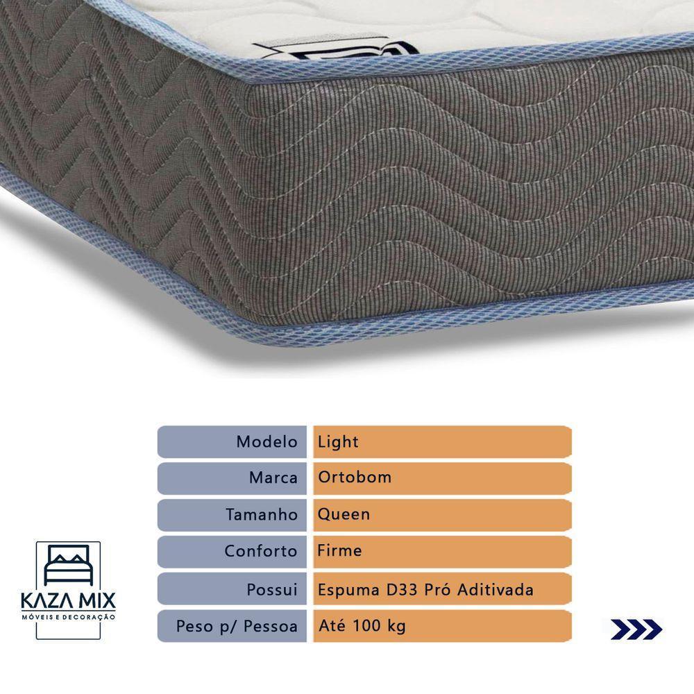 Cama Box Baú Branco E Colchão Light Espuma D33 Queen Ortobom - 2