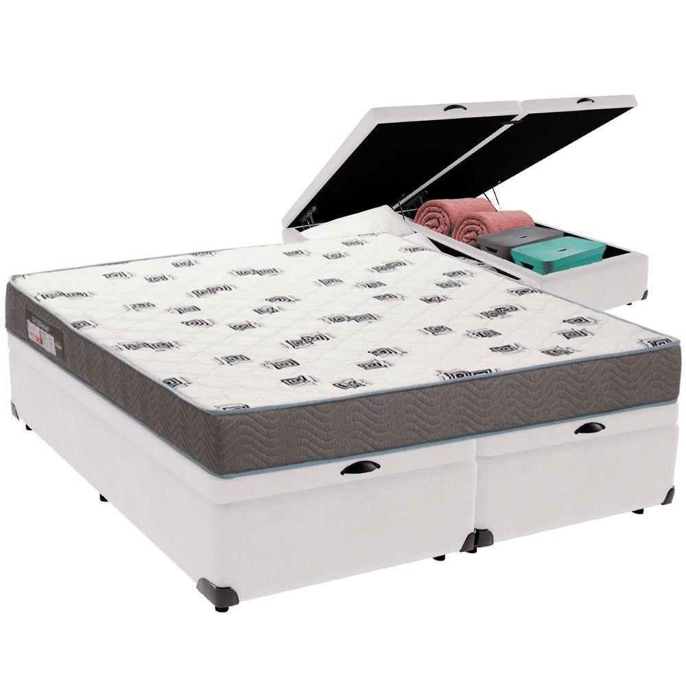 Cama Box Baú Branco E Colchão Light Espuma D33 Queen Ortobom - 5