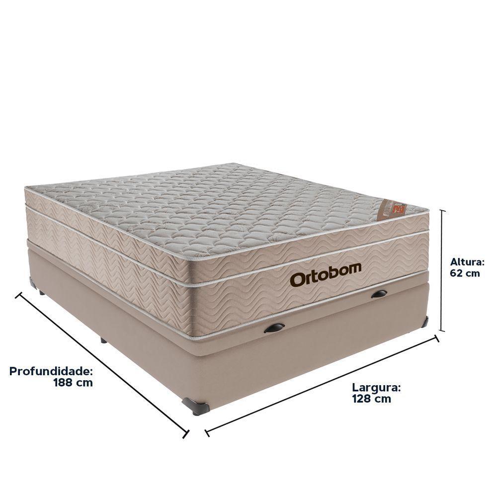 Cama Box Baú Bege E Colchão Airtech Springpocket Molas Ensacadas Viúvo Ortobom - 6