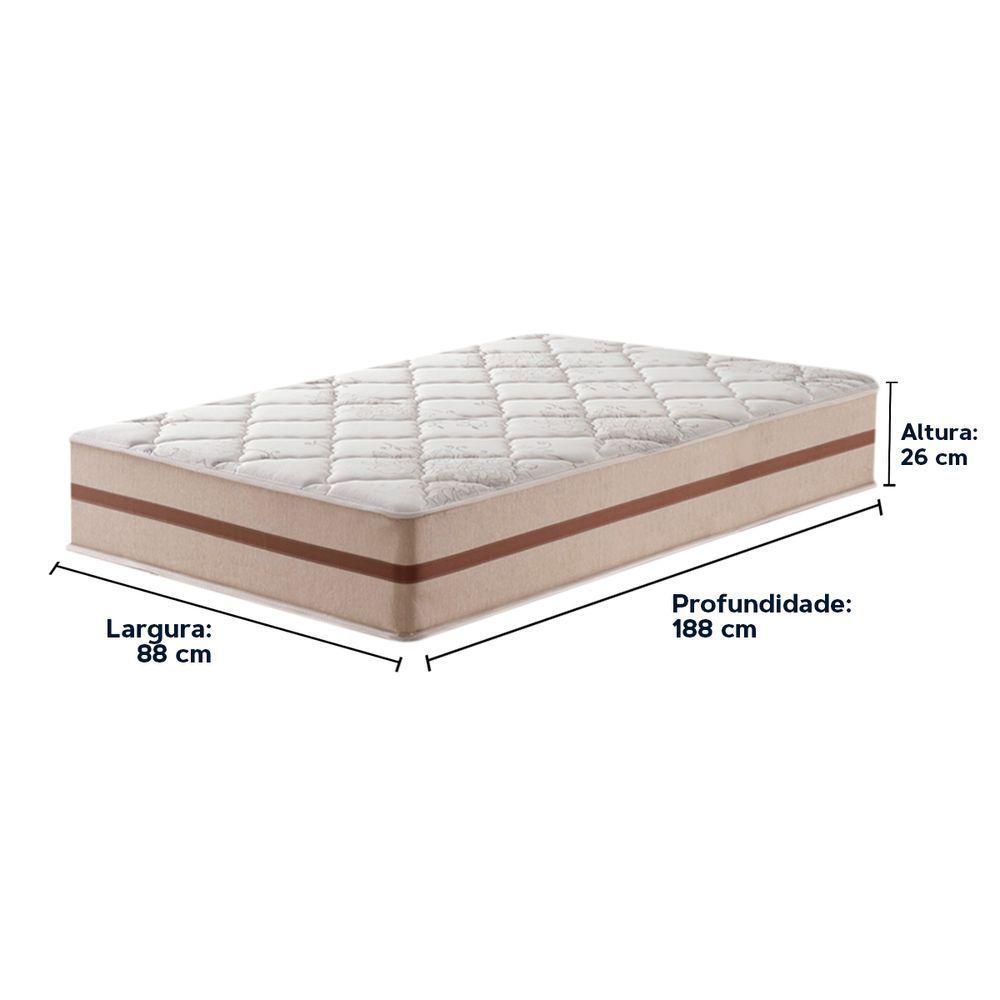 Cama Box Baú Bege E Colchão Classic 26 Cm Molas Ensacadas Solteiro Anjos - 4