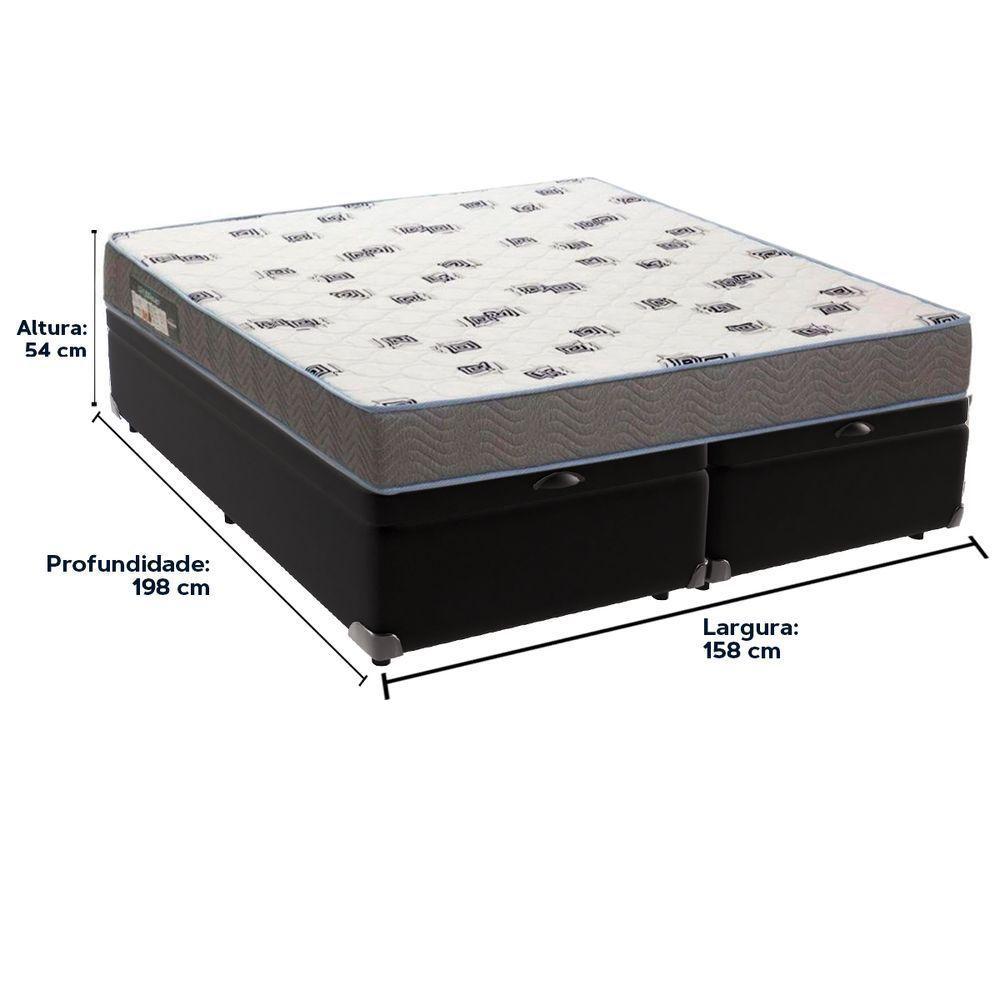 Cama Box Baú Preto E Colchão Light Espuma D33 Queen Ortobom - 6
