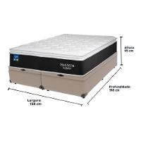Cama Box Baú Bege E Colchão Magnum Molas Ensacadas Queen Plumatex - 6