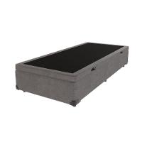 Base Box Com Baú Solteiro Bege De Madeira 88cm Kazamix Cinza - 1