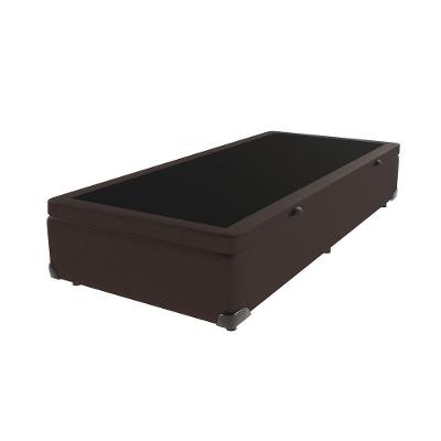 Base Box Com Baú Solteiro Bege De Madeira 88cm Kazamix Marrom