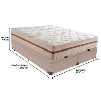 Cama Box Baú Bege E Colchão Classic 26 Cm Molas Ensacadas King Anjos - 6