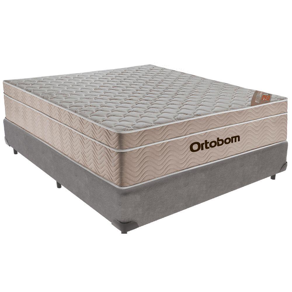 Cama Box Cinza E Colchão Airtech Springpocket Molas Ensacadas Viúvo Ortobom - 1