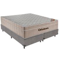 Cama Box Cinza E Colchão Airtech Springpocket Molas Ensacadas Queen Ortobom - 1