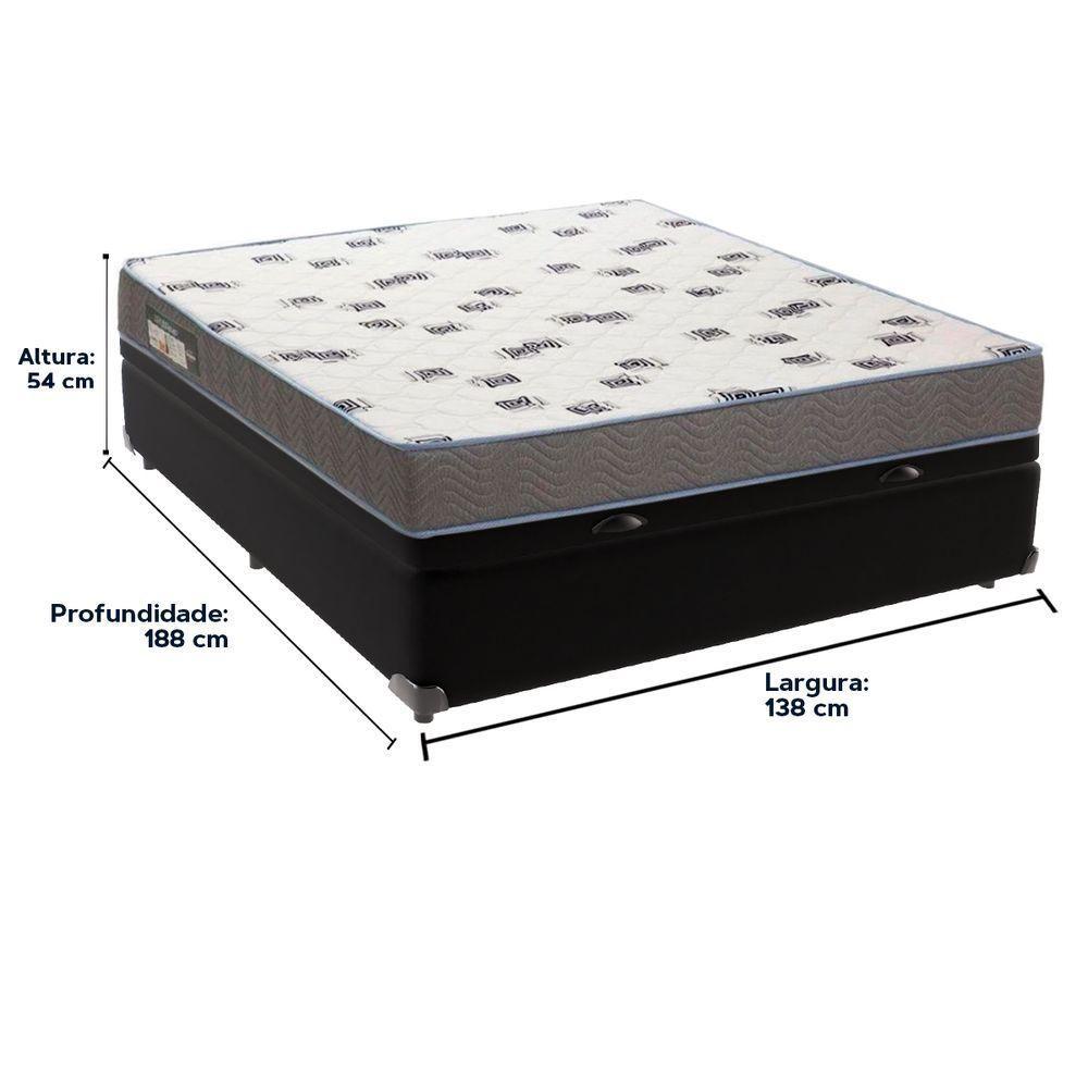 Cama Box Baú Preto E Colchão Light Espuma D33 Casal Ortobom - 6