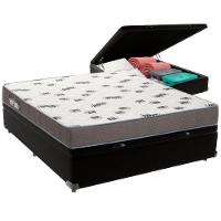 Cama Box Baú Preto E Colchão Light Espuma D33 Casal Ortobom - 5