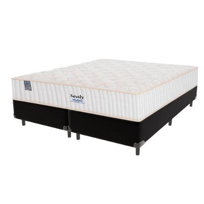 Cama Box Preto E Colchão King Miami Molas Ensacadas Euro Pillow Sealy