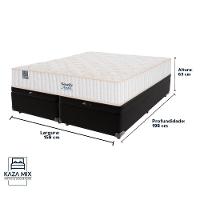 Cama Box Baú Preto E Colchão Queen Miami Molas Ensacadas Euro Pillow Sealy - 3