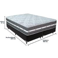 Cama Box Preto E Colchão Black Graphite Molas Ensacadas King 193x203x32 Anjos - 3