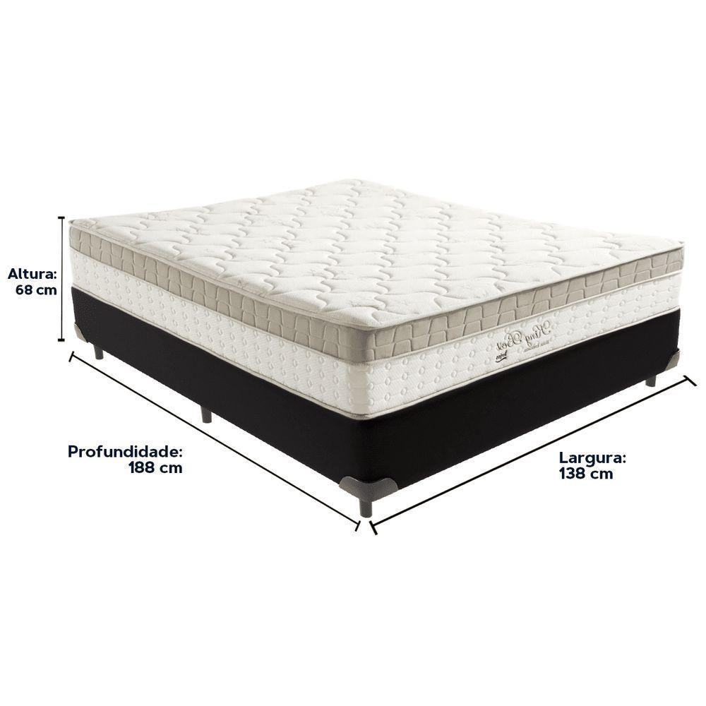 Cama Box Preto E Colchão King Best Bege Molas Ensacadas Casal Anjos - 3