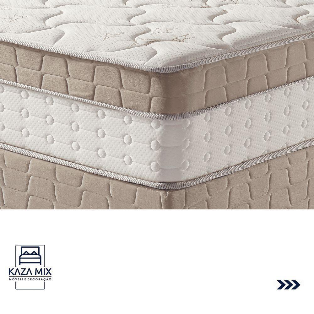 Cama Box Preto E Colchão King Best Bege Molas Ensacadas Casal Anjos - 4