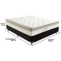 Cama Box Preto E Colchão King Best Bege Molas Ensacadas Casal Anjos - 3