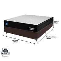 Cama Box Marrom E Colchão Casal Concept Molas Ensacadas Plumatex - 3