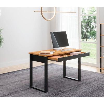 Mesa de Escritório F24 Industrial 1 Gaveta MDF 118cm Freijó e Preto Fosco Dalla Costa Móveis