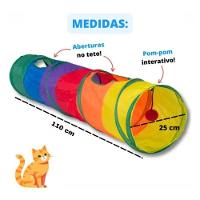 Túnel Reto Para Gato Labirinto Interativo Brinquedo Pet - 3