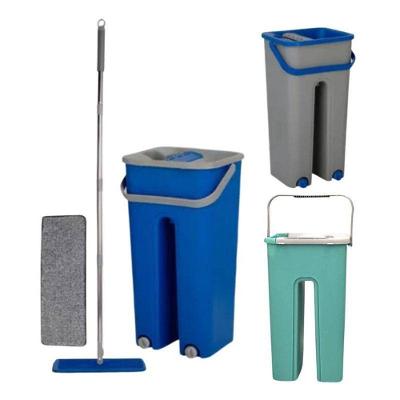 Rodo Flat Par Limpeza Mop E Balde Lava E Seca Com 2 Refil