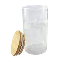 Pote De Vidro 1500ml Hermético Multiuso Com Tampa De Bambu