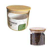 Pote De Vidro 500ml Hermético Multiuso Com Tampa De Bambu - 1