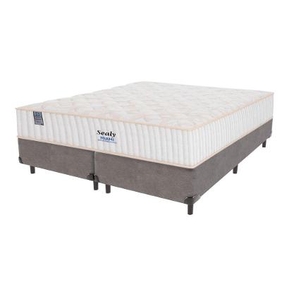 Cama Box Cinza E Colchão King Miami Molas Ensacadas Euro Pillow Sealy