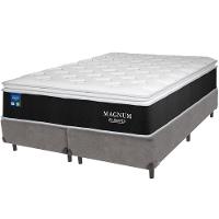 Cama Box Cinza E Colchão Magnum Molas Ensacadas Queen Plumatex - 1
