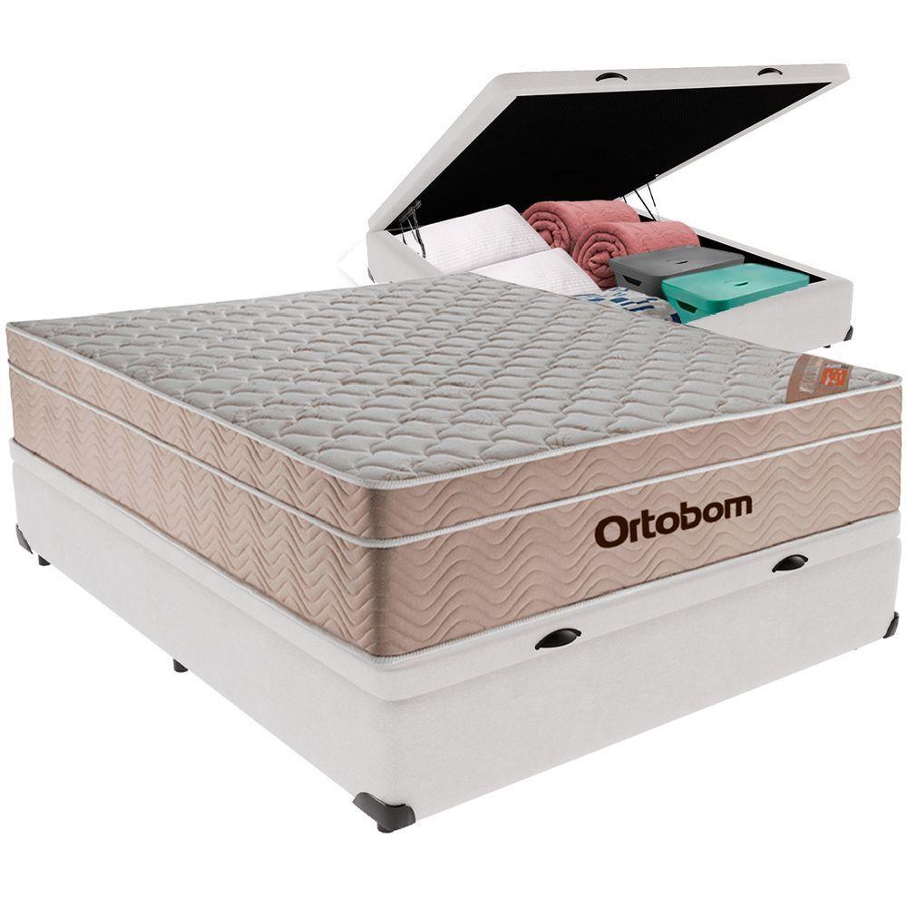 Cama Box Baú Branco E Colchão Airtech Springpocket Molas Ensacadas Casal Ortobom - 5