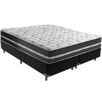 Cama Box Preto E Colchão Classic Preto Molas Ensacadas King Anjos - 1