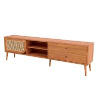 Rack Tela Para Tv Em Mdf 220 Cm Com 2 Gavetas E Porta De Correr Freijó Dalla Costa Tb311jj - 2