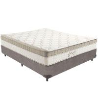 Cama Box Cinza E Colchão King Best Bege Molas Ensacadas Casal Anjos - 1
