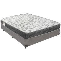 Cama Box Cinza E Colchão Iso100 Espuma D33 Casal Ortobom - 1