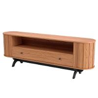 Rack Sala Tv 180 Cm Nicho Freijó Com Preto Fosco Tb300jpf - 4