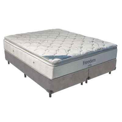 Cama Box King E Colchão Freedom Ortobom D33 Cinza