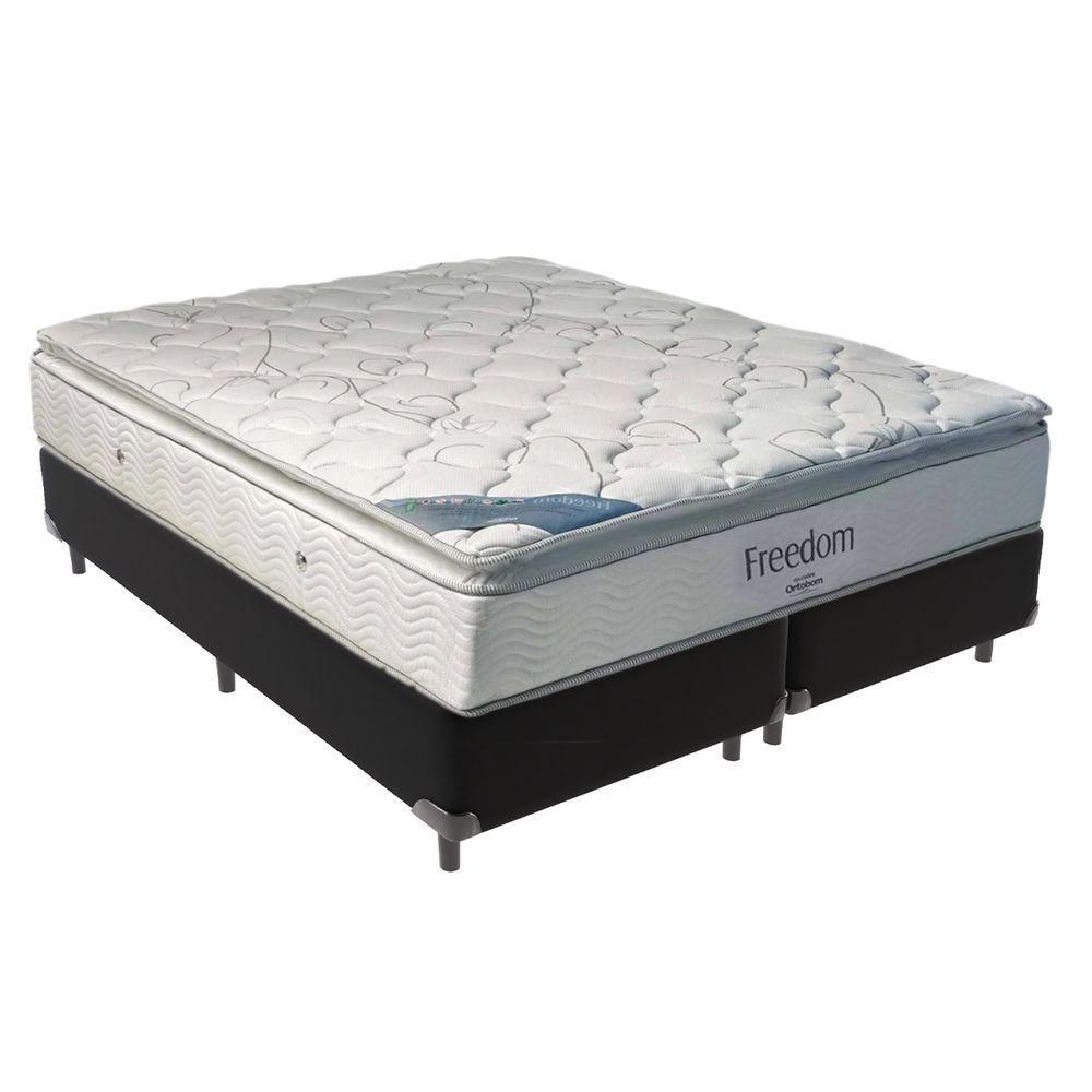 Cama Box King E Colchão Freedom Ortobom D33 Preto - 1