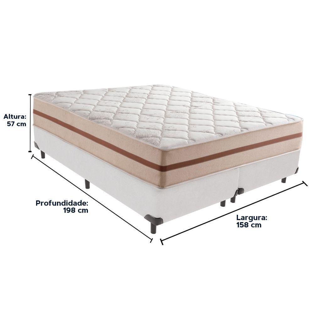 Cama Box Branco E Colchão Classic 22 Cm Molas Ensacadas Queen Anjos - 6
