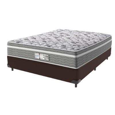Cama Box Marrom E Colchão Casal Evolution Probel