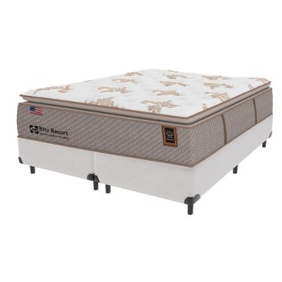 Cama Box Branco E Colchão Queen Ritz Resort Pillow High Tech Sealy