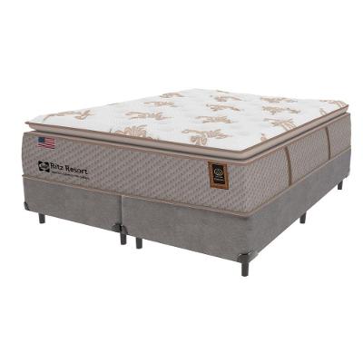 Cama Box Cinza E Colchão Queen Ritz Resort Pillow High Tech Sealy