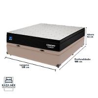 Cama Box Baú Bege E Colchão Casal Concept Molas Ensacadas Plumatex - 3
